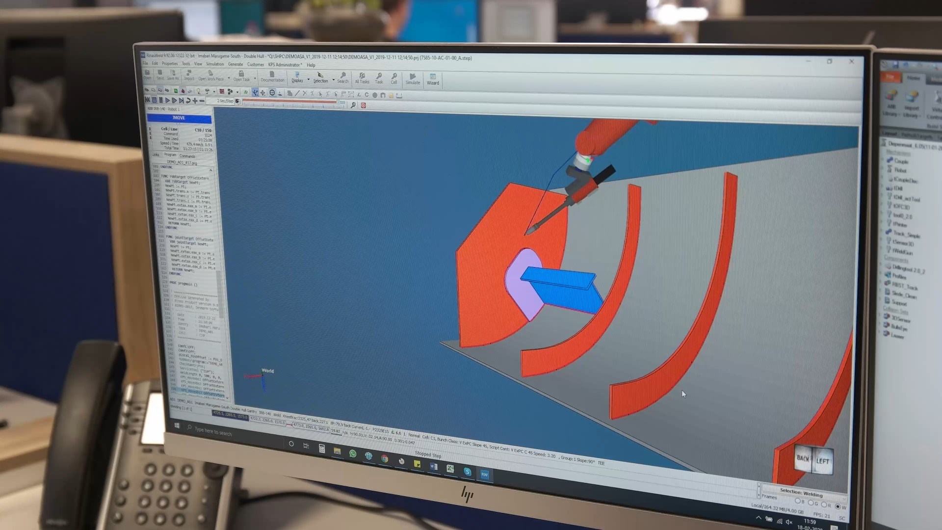 Rinasweld curved panel welding simulation