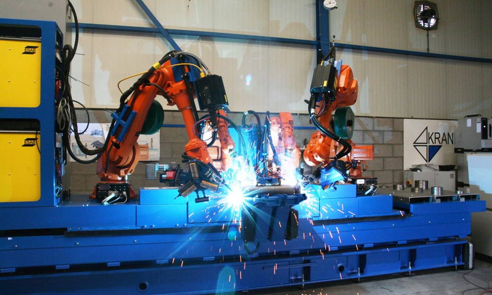 Robotic flange welding and assembly